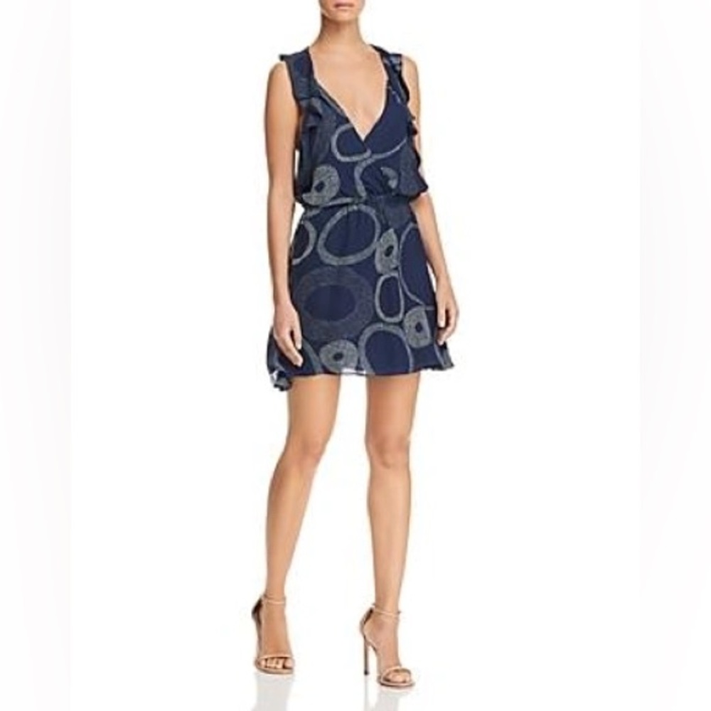 Ramy Brook Small Ciara Silk Mini Dress In Spring Navy